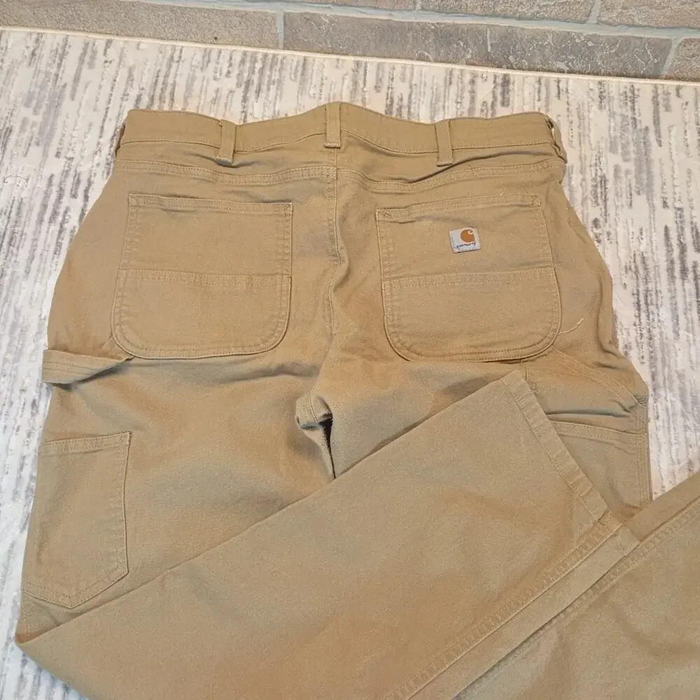 Carhartt Women's Carpenter Pants Tan Original Fit Straight Leg Sz 14 - Picture 8 of 13